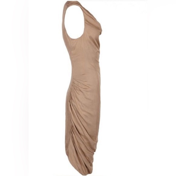 ALLSAINTS SPITAFIELDS CONTOUR DRESS ANTIQUE GOLD SIZE 6 US NEW - Picture 5 of 6